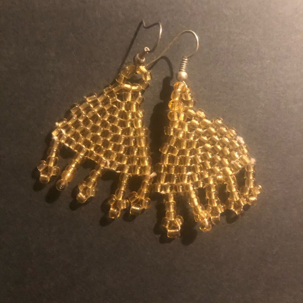 Handmade Yellow/Gold Colored Earrings